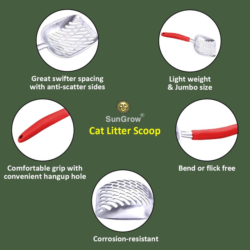 SunGrow Large Cat Litter Scoop, Life Transforming Cat Scooper, Reduces Hand Fatigue, Saves Clear Litter, Makes Scooping Faster and Easier - Image 5